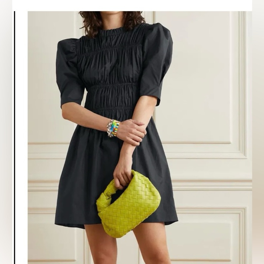 LES RÊVERIES Ruched Cotton-Poplin Mini Dress